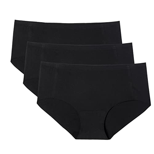 Image of WANDER Womens Seamless Hipster Underwear 3-Pack Invisible No Show Brief | Laser-cut, No Panty Line, Cotton Crotch, Breathable, Stretch, Tag-free, Cool for Summer, Dress Leggings