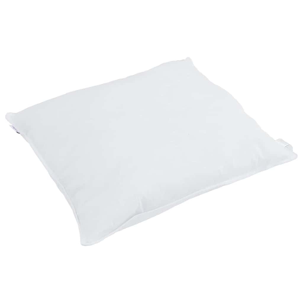 Almohada de 80 x 80 cm con relleno de plumas y plumas, color blanco, transpirable, de apoyo y lavable, ergonómica para dormir de espalda, de lado y boca abajo