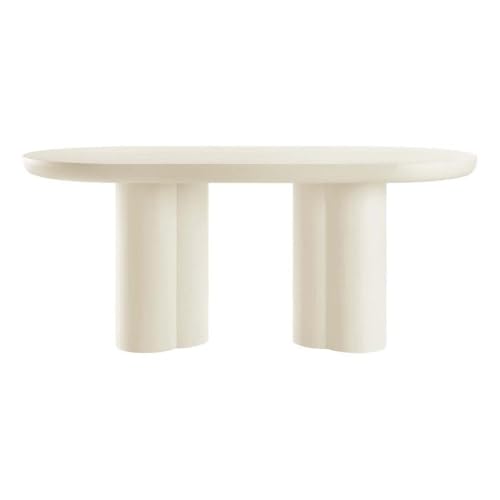 Modway EEI-6764-WHI Caspian 72' Oval Concrete Dining Table, White
