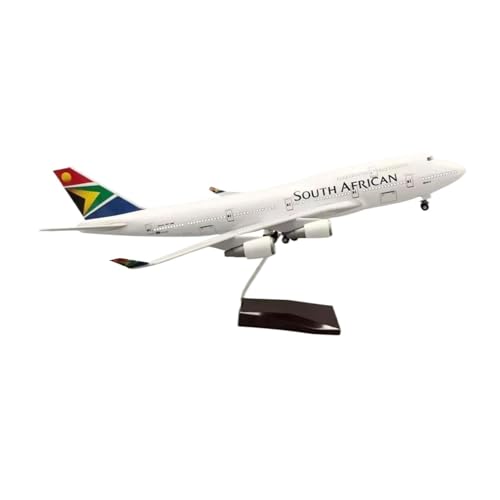 Avión a escala 1:150 B747 modelo sudafricano de exhibición sin lámpara marca ZXLIHS.