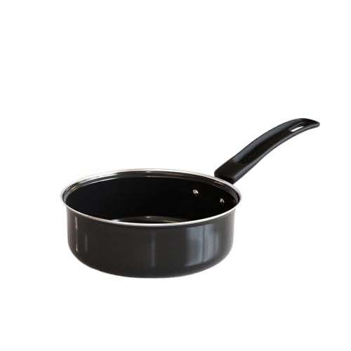 The Earth Store EcoLuxe Small Saucepan for Tea Milk and Chai Pan Induction Base and Gas Stove T Pan (patila)|Tea/Milk Boiling Pot Vessel | mini Sospan with Bakelite Handle 950 ML Capacity 16cm, Black