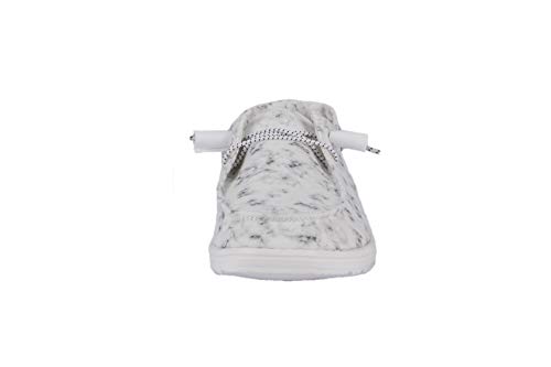 Image of HEYDUDE Women's Wendy Print White Black Marble Size 5 | Women's Shoes | Women's Lace Up Loafers | Comfortable & Light-Weight