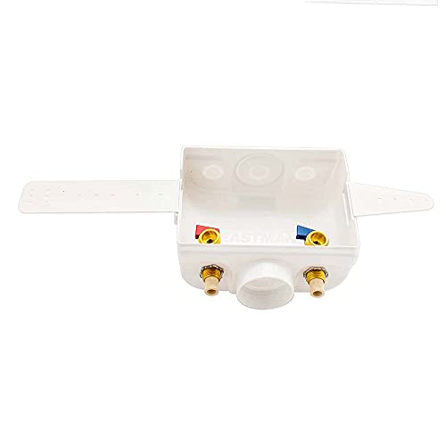 Eastman 1/2 Inch CPVC Connection, White Center Drain Washing Machine Outlet Box, 60249