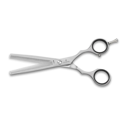 Victorinox Effilierschere, Friseurschere, Länge: 15 cm, Extra Scharf, Rostfreie Stahlklingen, mit Fingerstütze, Silber