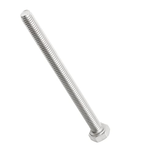 Image of 10 Pcs, SUS304 M6 x 80mm Hex Head Bolts Screws,Strength Grade A2-70 (Grade 5.8), Fully Threaded Plain Finish