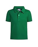 QBK Toddler to Youth Boys' Performance Polo Kids Collared Golf Shirt School Uniform, Kelly Green, 14-16 Years