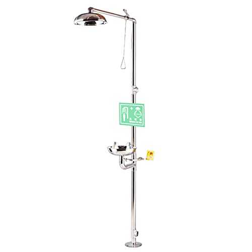         BBGS Estación de Lavado de Ojos de Emergencia, Conjunto Estación de Lavado de Ojos Y Set de Ducha con 12L / Min Flujo de Agua del Lavaojos 304 Acero Inoxidable Estación Lavaojos       