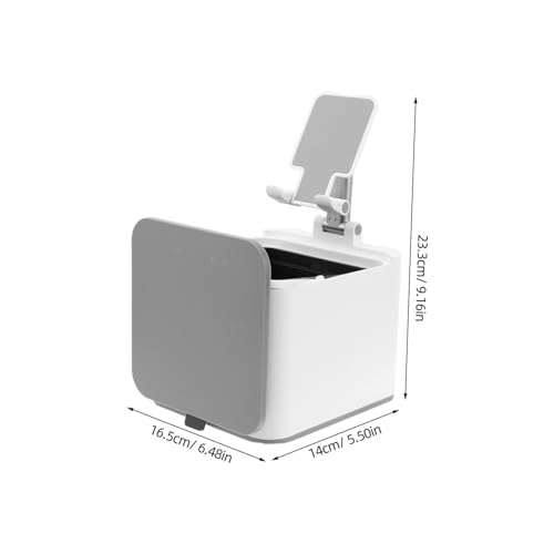 Bote de basura mini escritorio con soporte para teléfono miniatura 2