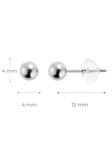 Image of S925 Sterling Silver Earrings, Hypoallergenic Stud for Women & Men | Minimalist Dainty Design, Solid 925 Sterling Silver, Safe for Sensitive Ears, Daily Wear or Party, Brithday Gift, Silver