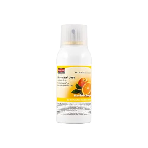 Rubbermaid Commercial Products Microburst 3000 Aerosol Air Freshener Refill Mandarin Orange Automatic Odor Control System for Restrooms in Restaurants/Hotels/Schools/Airports/Offices