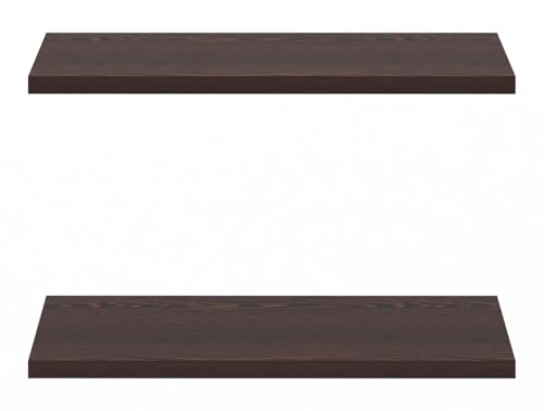 Image of Captiver Wooden Wall Mounted Display Shelf 2 Tier (12x30 CM,Finish Wenge) Living Room Kitchen Storage Bedroom Showpiece Racks Study Designer Organiser