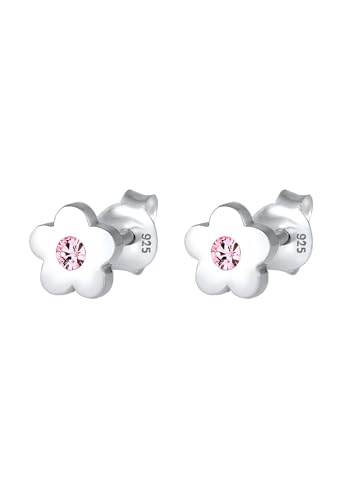 Pendientes para niños de flores juguetones plata esterlina 925 3