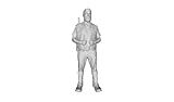 Printle R Homme 372-Bearded Middle-Aged Man Standing Carrying an Automatic Rifle Slung Over his Shoulder Figure for Dioramas and Model Train Sets CHOOSE YOUR SCALE