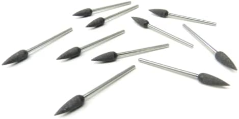 Silicone Black Medium Pointed Teardrop Polisher 15.5mm x 5.6mm Made in Germany Pack of 10 by JTS