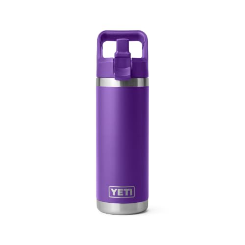 Image of YETI Rambler 18 oz Bottle, Vacuum Insulated, Stainless Steel with Color Matching Straw Cap, Pace Purple