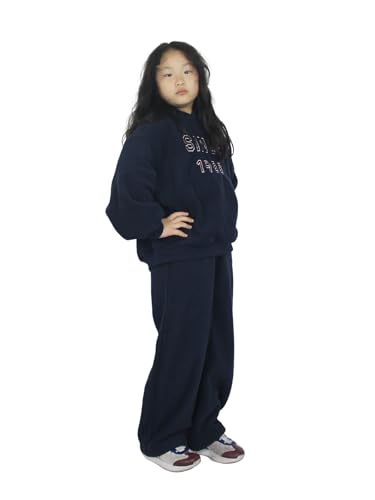 Girls 2 Piece Letter Hooded Shaker Fleece Sweatsuit Set Sweatshirt and Sweatpants Clothing Sets Tracksuits4