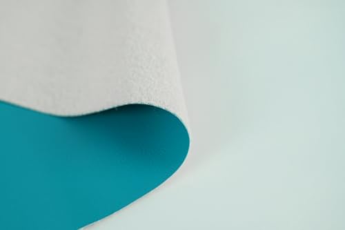 Poly Fabric Upholstery Rexine, Artificial Leather Sheet - 140 CM Width - PU Mix, Matte Finish (Aqua Teal - Half Meter)