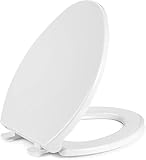 Toilet Seat, SAILTOK Elongated Toilet Seat with Soft Close,and Never Loosen The Non-Slip Seat, No Slam Toilet Seat, Fit Standard Plastic Elongated Toilet,White