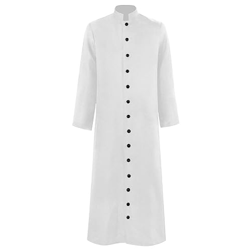 Sotana sacerdote clero romano disfraz púlpito vestment párroco iglesia carnaval negro rojo blanco hombre