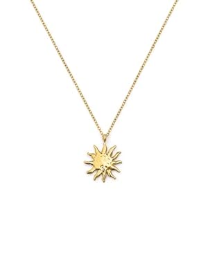 SINGULARU - Collar Sun Light. Acero con Baño en Oro de 18 Kt. Joyas Para Mujer.