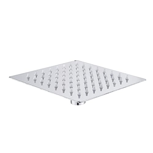 Pommeau de douche de salle de bain à pluie chromée Mini pommeau de douche de 6 pouces, pulvérisateur de baignoire à dessus en acier inoxydable ultra-mince rond et carré, style carré Cover