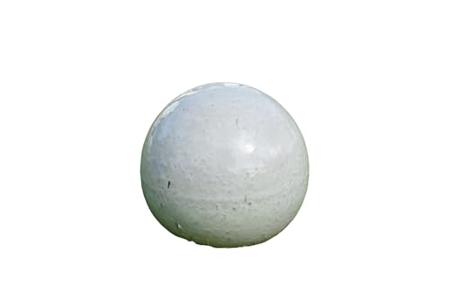 teramico Boules de Jardin en Céramique Résistantes au Gel | Fabrication Artisanale | Décoration Extérieure Unique | Plusieurs Tailles et Couleurs (Gris/Blanc, Lot de...