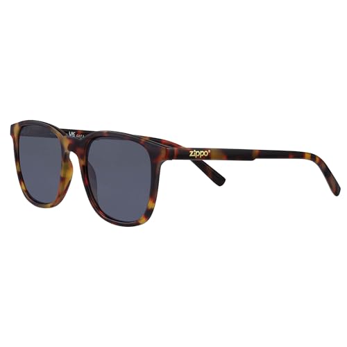 Zippo Gafas de sol OB113-17 Unisex UV400 Categoría 3 Montura Demi marrón de policarbonato lentes grises 53 mm
