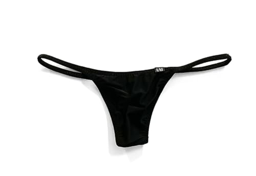 Men's Ice Silk Solid Color G-String Thongs Underwear Flat Pouch Low Waist Breathable Thong Briefs2