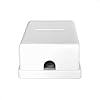 NECABLES Phone Jack Surface Mount Dual Port Telephone Jack Box 4 Screw Terminals to 2 RJ11 6P4C Female White