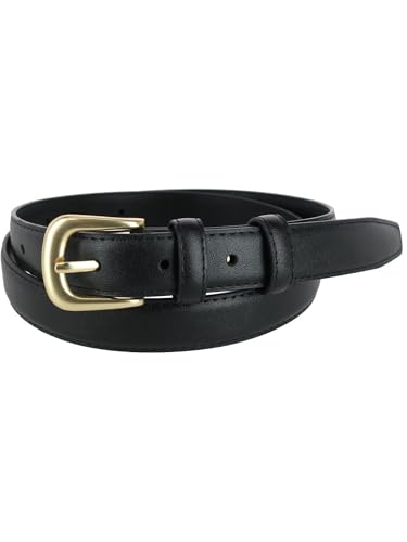 CTM Women's Leather Adjustable Belt with Statement Buckle4
