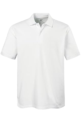 JP 1880 Męska koszulka polo, duże rozmiary, duże rozmiary, rozmiar L-8XL, basic, rękawy do łokci, pika, do 10XL 702560, śnieżnobiały, 3XL