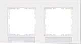 Kopp HK07 - Abdeckrahmen 2-Fach, waagerechte Installation, mit Schriftfeld, Farbe: reinweiß, 10er Pack, 402629201