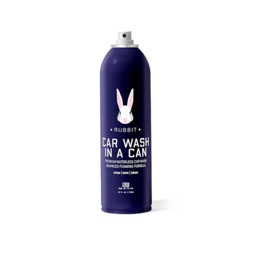 Rubbit Car Wash In A Can Kit Premium Waterless Car Wash Spray Ready-to-Use Formula 1 Can + 6 Microfiber Towels Up to 3 Washes per Can Scratch-Free Formula (1 Can)