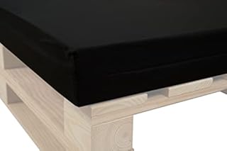 Ensemble complet de canapé en palettes + coussins (microfibre, Noir, 100 x 60 cm)