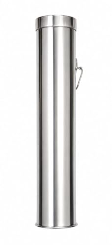Image of CM Stainless Steel Agarbatti Holder | 25 cm Cylindrical Storage Container with Secure Lid | Silver Incense Stick Holder for Home Temple Pooja Room and Daily Worship
