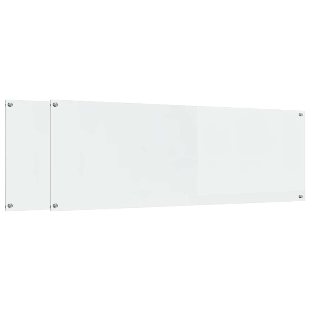Küchenrückwand gehärtetes Glas transparent 120 x 40 cm 2 pcs modernes Küchenzubehör hitzebeständig platzsparend leicht zu reinigen ergonomisch Küchenutensilien Organizer Haushalt