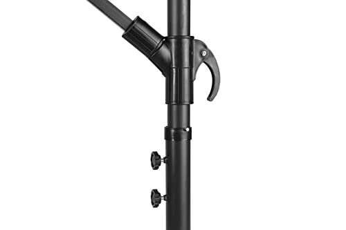 909 OUTDOOR Hangende parasol in zwart 2.5 m hoog, Tuinparasol met stalenframe en hoes, Parasol met zwengelgreep en… - Afbeelding 7