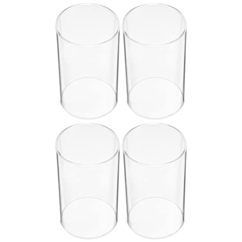 HOMSFOU Lot De 4 Bougeoirs en Verre Transparent 10X8 Cm Couvercle Cylindrique Anti-Vent pour Bougie Ambiance Chaleureuse Et Décoration Maison