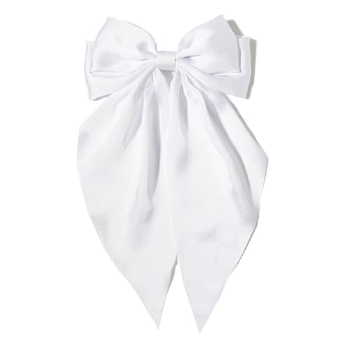 Vibrant Long Tail Ribbon Hair Clip for Women Girls Large Bowknot Metal Base Easy Styling Casual Formal Occasions Large Hair Bows