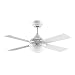 Ovlaim Ventilatore da Soffitto da 122 cm con Led Luce (3 colori) e Telecomando (6 velocità), motore DC a silenzioso e risparmio energetico, adatto per l'estate e l'inverno - Bianco