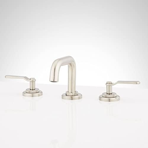 Signature Hardware 477063 Gunther 1.2 GPM Widespread Bathroom Faucet with Lever Handles and Pop-Up Drain Assembly