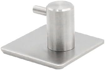 Zuogang - Gancho de pared de acero inoxidable, base cuadrada autoadhesiva, placa de montaje de 1.8 x 1.8 pulgadas