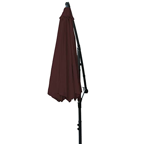 Parasol excéntrico banana con estructura robusta y dosel colgante de 3.0M 6