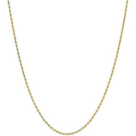ARGENTO REALE 10K Gold Diamond Cut Rope 1.5MM - 4MM Gold Chain Necklace For Men And Women- 16-30, Lobster Clasp, Twist Braided Jewelry Gadget, Perfect For Pendants, 16-30 Inch… (28.00, 1.5MM) Cover