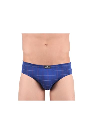 Image of Crystal Italia Brief Men's Super Combed Cotton Checkered Brief with Concealed Waistband | Assorted | (Pack of 2)