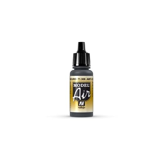 Pintura acrílica color gris oscuro 12 AV Vallejo Model Air de 17 ml, AMT