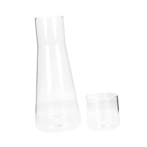 PartyKindom Glass Water Jug 900ml Large Capacity Bedside Water Carafe Multi-Function Convenient Glass Pitcher Suitable for Home and Office Use