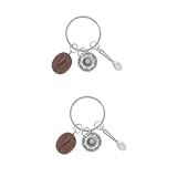 WOFASHPURET 2stücke Kaffeeliebhaber Schlüsselanhänger Vintage Bag Keychain Praktische Schlüsseldekoration Für Kaffee-enthusiasten Langlebig Und Perfektes Für Und Familie