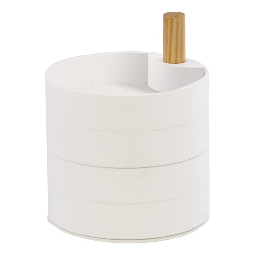 Joyero de diseño japonés YAMAZAKI TOSCA minimalista en acero blanco 5