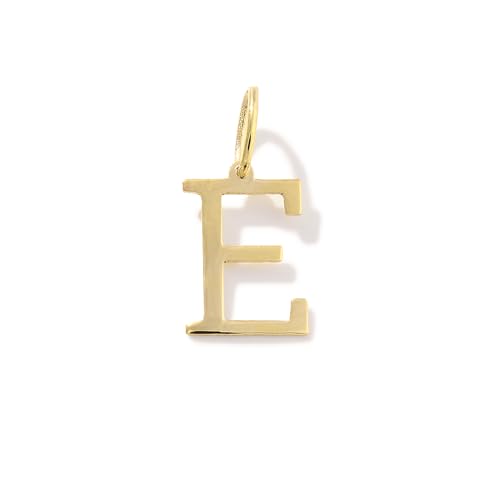 Gelin 14K Solid Gold Initial E Letter Charm Pendant